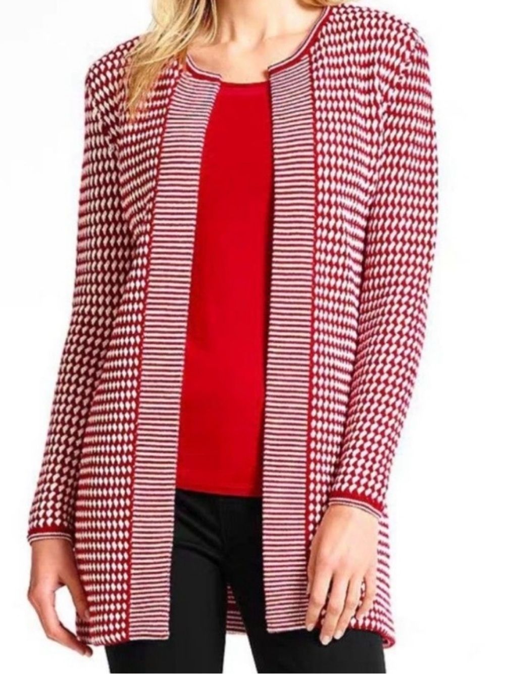 Talbots Merino Wool Open Front Long Line Cardigan